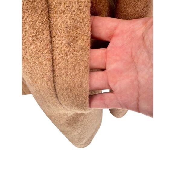 J.Crew Wool Coat Sz 12 Camel Funnel Neck Cocoon Style Fall Winter EUC Classic - Picture 3 of 15